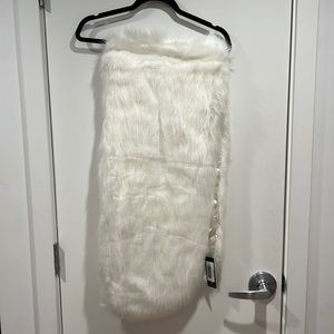 Faux white fur shawl